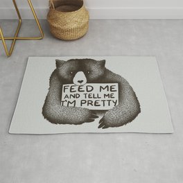 Feed Me And Tell Me I'm Pretty Bear Area & Throw Rug