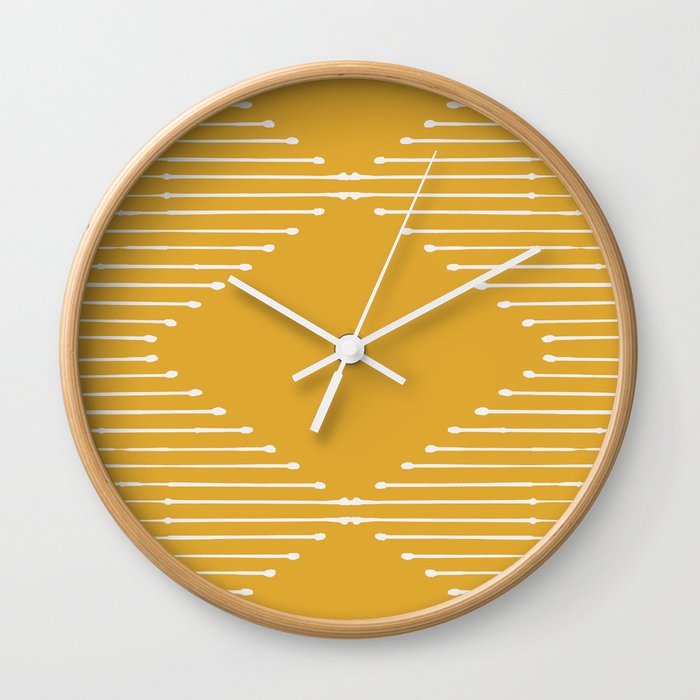 Geo (Yellow) Wall Clock by Summer Sun Home Art Society6