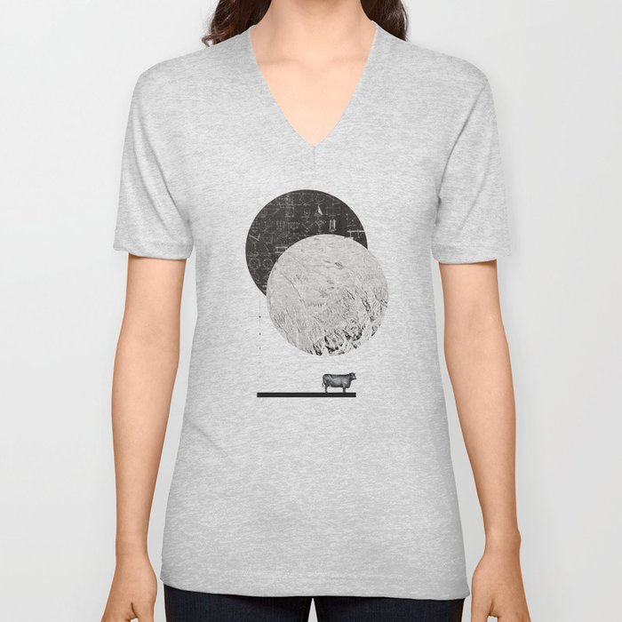 Calculating a Jump over the Moon V Neck T Shirt