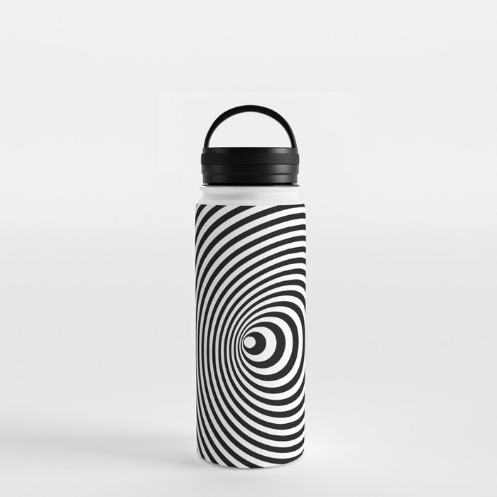 Vortex, optical illusion black and white Water Bottle