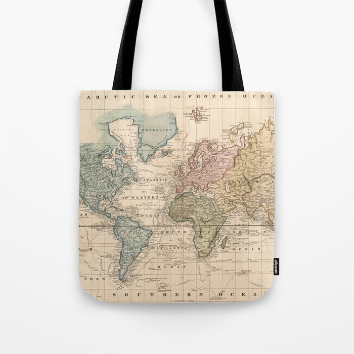 Vintage Map of The World (1823) V.2 Tote Bag