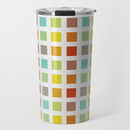 colorful checkerboard textile image Travel Mug