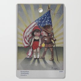 An Adorable Kiss Under American Flag - Simpathy Peace Usa & Russia Cutting Board