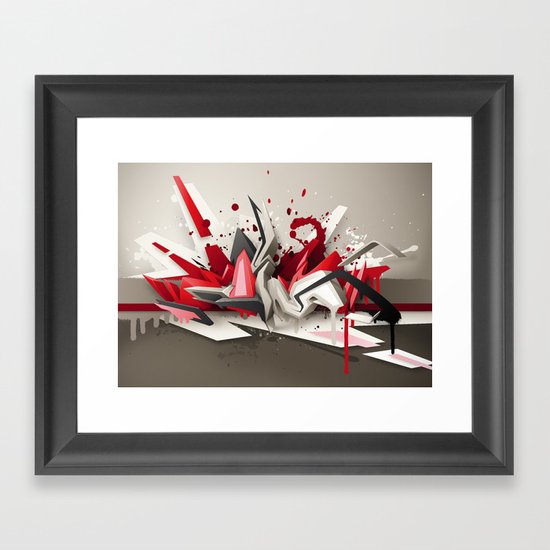 Red Metal Framed Art Print