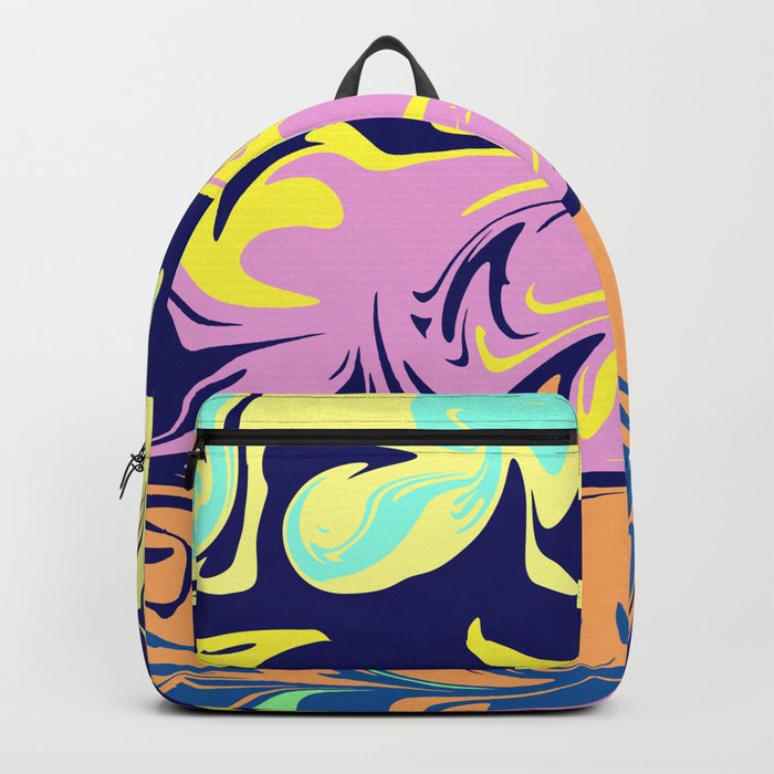 Liquid paint, mixing the colors Backpack by KINK Design | Society6
