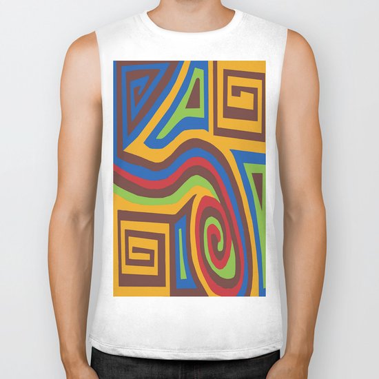 Red Swirl Biker Tank