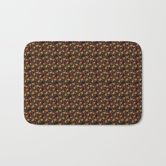 Flower Watercolor Pattern Bath Mat