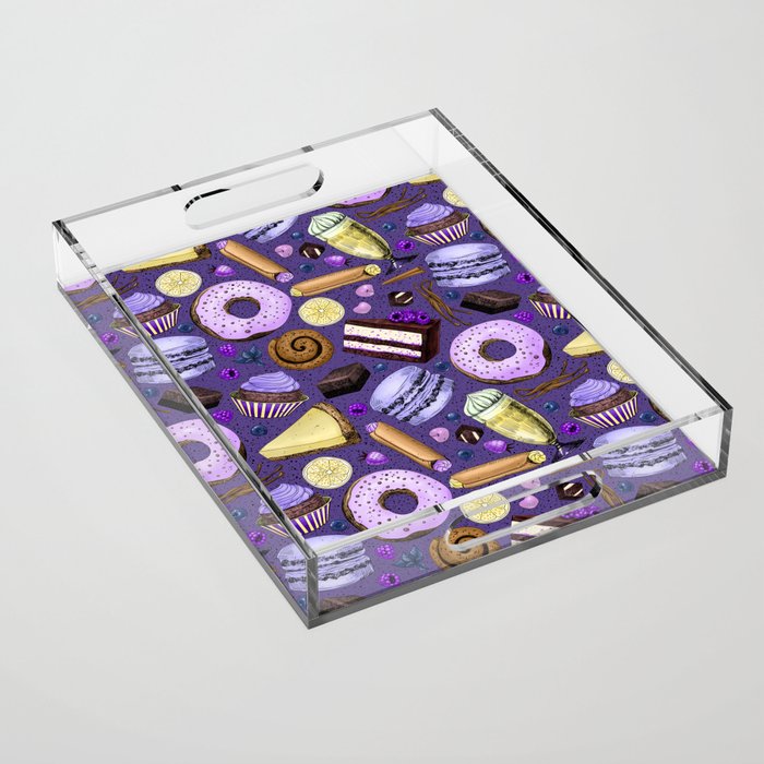 Sweet treats in pink-violet Acrylic Tray