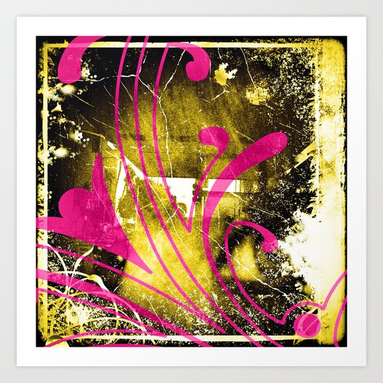 Pink and Yellow Art Print