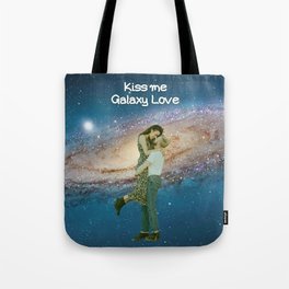 Kiss me till the end of galaxy - artistic illustration artwork Tote Bag