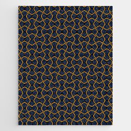 Geometric pattern no.2 with black, blue and gold Jigsaw Puzzle