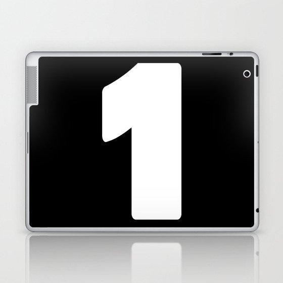 1 (White & Black Number) Laptop & iPad Skin