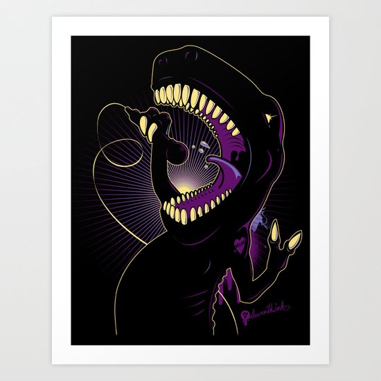 Tyrannosaurus Rockstar Art Print