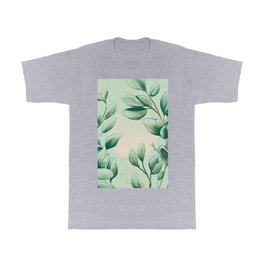 Soft Green Wild Herbs Folk Garden T Shirt