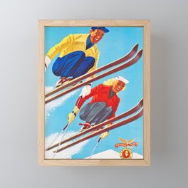 Vintage Ski Poster Framed Mini Art Print