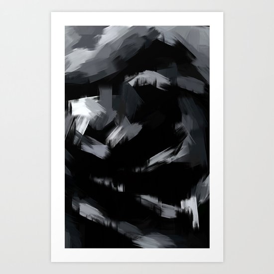 BLOSSOMS - BLACK Art Print