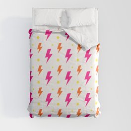 Lightning Bolt Pattern (pink/orange/yellow/white) Comforter