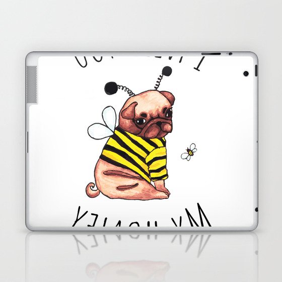 Lettering Honey Loving Character Colored Pencil Laptop & iPad Skin