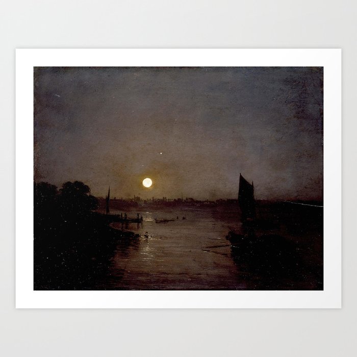 Joseph Mallord William Turner 1775-1851   Moonlight, A Study At Millbank Art Print by Asar Studios - X-Small