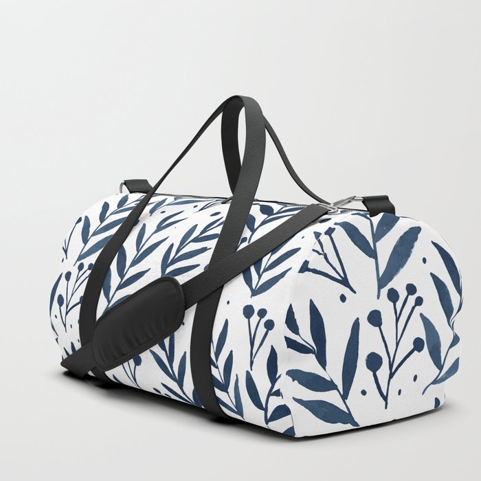 Festive watercolor branches - indigo Duffle Bag