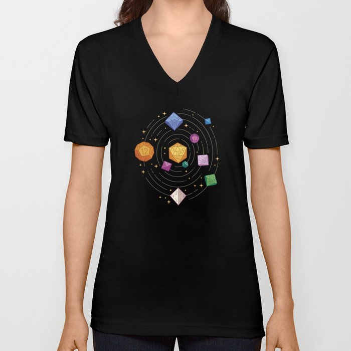 Gaming Dice Solar System V Neck T Shirt