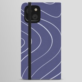 Minimalist Topographical Abstract in Purple Periwinkle iPhone Wallet Case