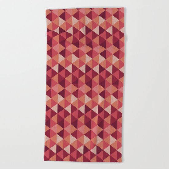 Red Mosaic Beach Towel