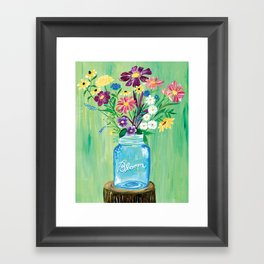 Bloom Mason Jar Framed Art Print