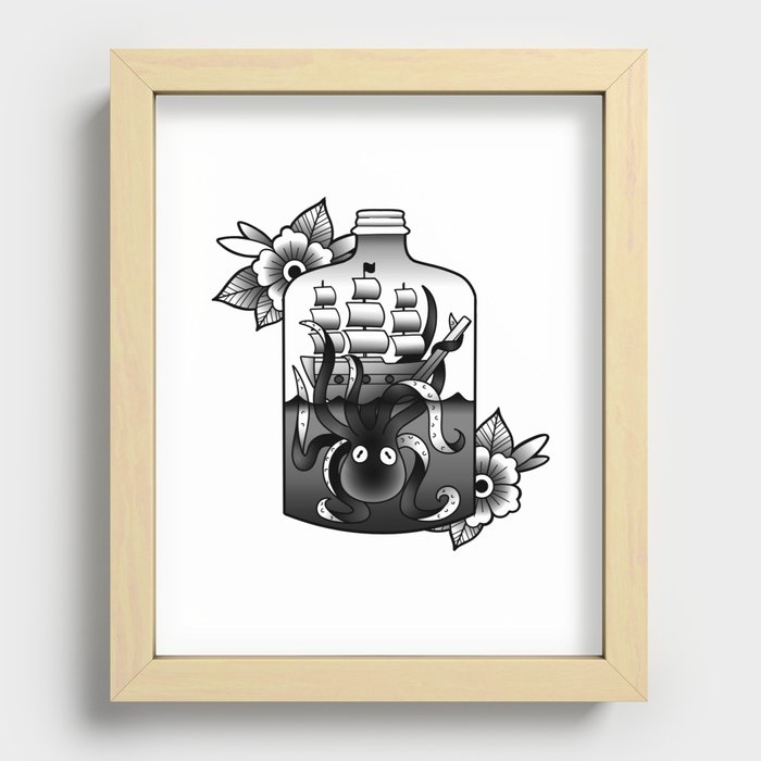 ship in a bottle Recessed Framed Print