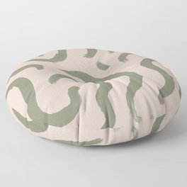 Abstract minimal green print, groovy, retro, chic, vintage  Floor Pillow