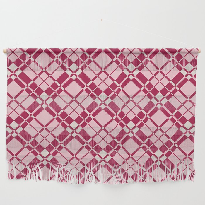 Red and pink gingham checked Wall Hanging