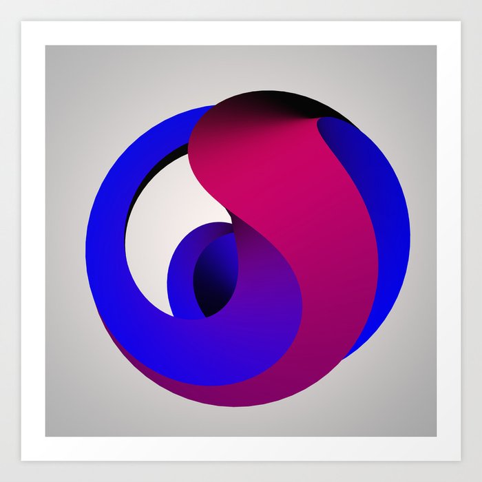 Yin Yang Art Print | Graphic-design, Yin, Yang, Abstract, Graphic, Illustration, Design, Minimal, Purple, Round
