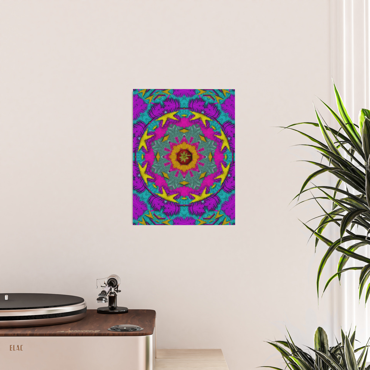 Download Fern Mandala In Strawberry Decorative Style Poster By Pepitaselles Society6