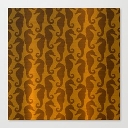 Gold Silk Metallic Seahorse Modern Collection Canvas Print