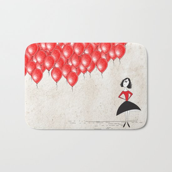 99 red balloons Bath Mat