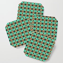 Triangles - little green and golden reeds Coaster