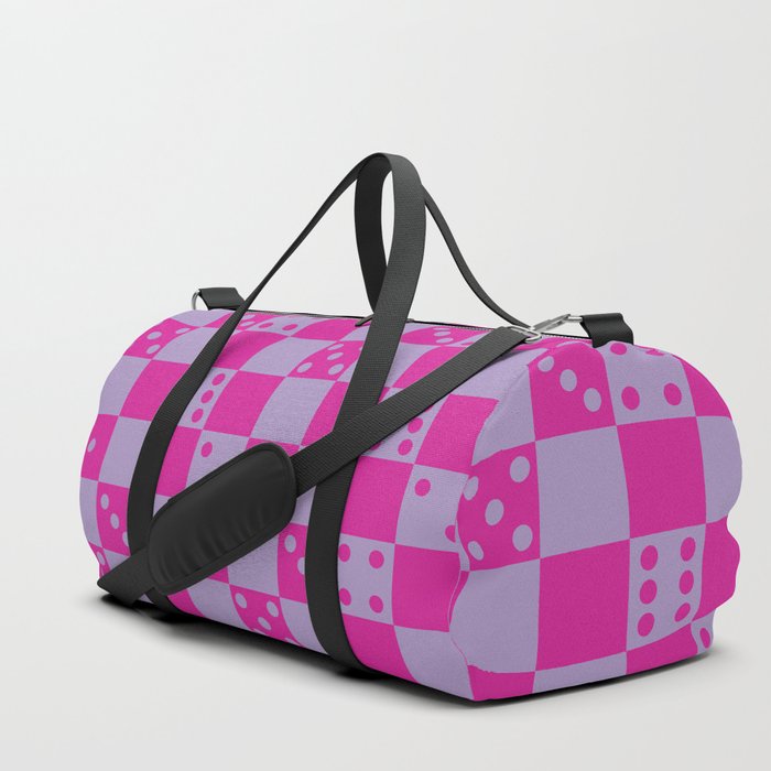Checkered Dice Pattern \\ Y2K Colors Duffle Bag
