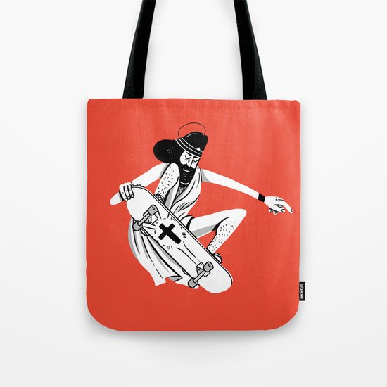 Jesus Skates Tote Bag