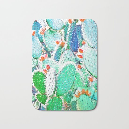 Painted Cactus #society6 #decor #buyart Bath Mat