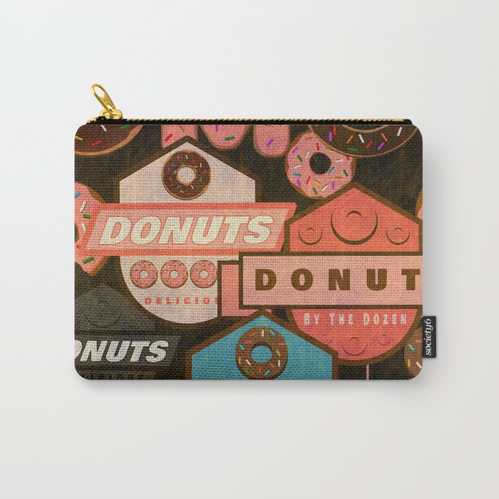 Retro distressed donuts collage Carry-All Pouch