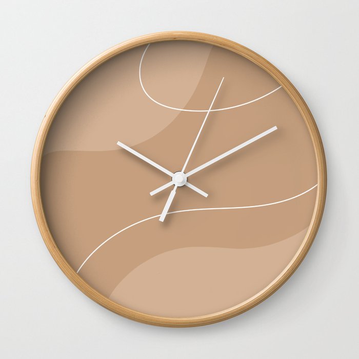 Minimal Neutral Swirl Wall Clock