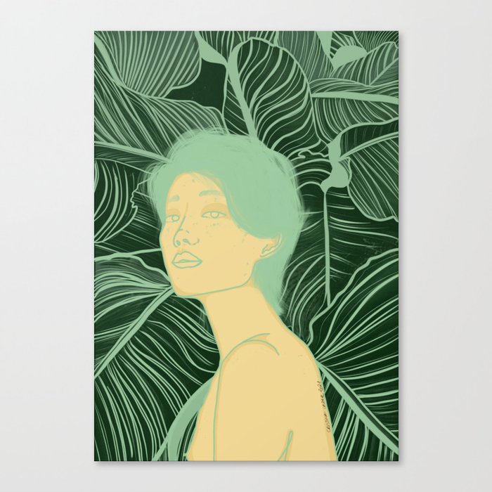 Green lady Canvas Print