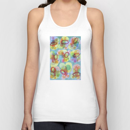 Lovely Pattern with Red Rings Unisex Tank Top