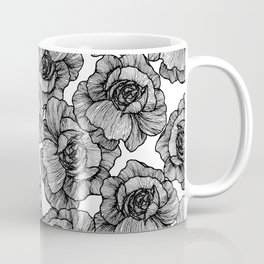 Elegant Black and White Modern Line Art Flowers Mug