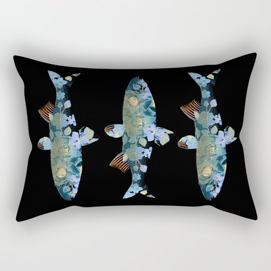 Flowery fish Rectangular Pillow