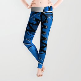 Blue boxing gloves hanging on a nail Leggings