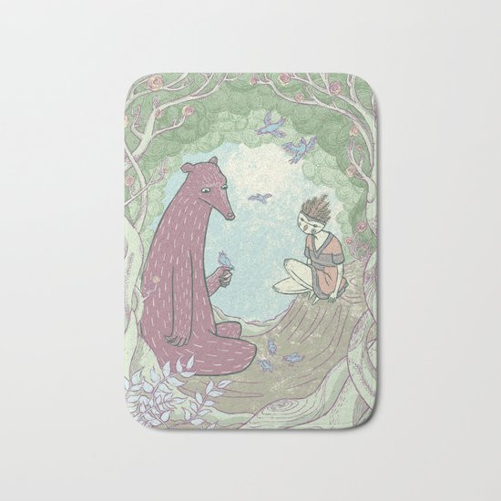 Bear and Bird Bath Mat
