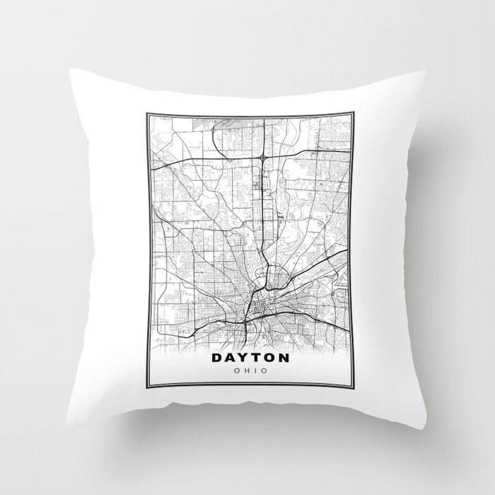 Dayton Map Throw Pillow