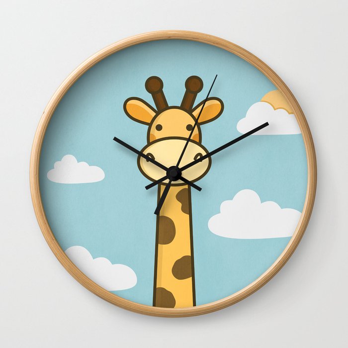 Kawaii Cute Giraffe Wall Clock