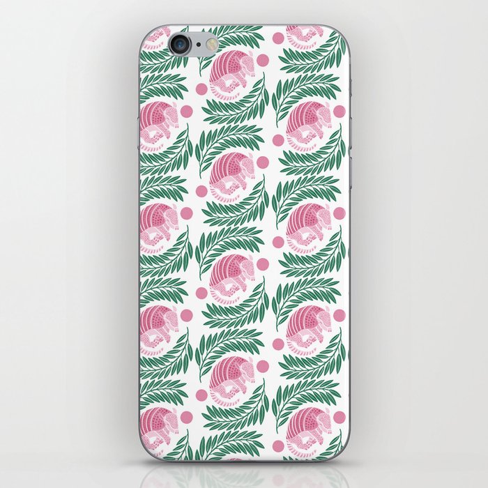 Sleepy Armadillo – Pink and Green Pattern iPhone Skin